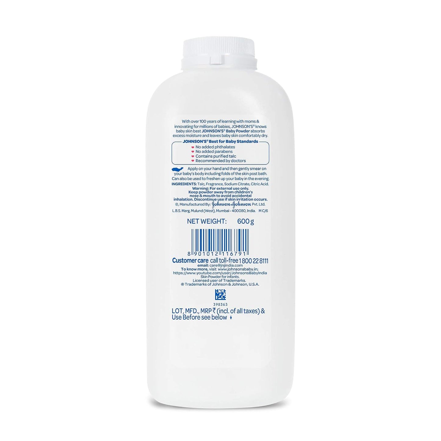 Johnson's Baby Powder, 600g