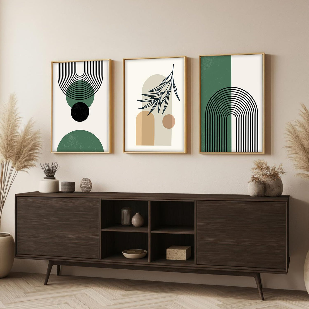 Boho wall Art Paintings Modern Art Framed Wall Painting for Living Room Bedroom - Wall Posters | Paintings with Frame Set of 3 (Boho 1, 10x13 inch)