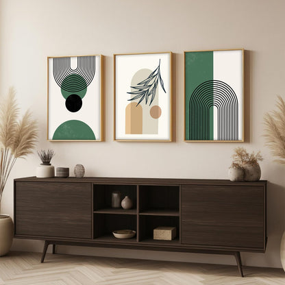 Boho wall Art Paintings Modern Art Framed Wall Painting for Living Room Bedroom - Wall Posters | Paintings with Frame Set of 3 (Boho 1, 10x13 inch)