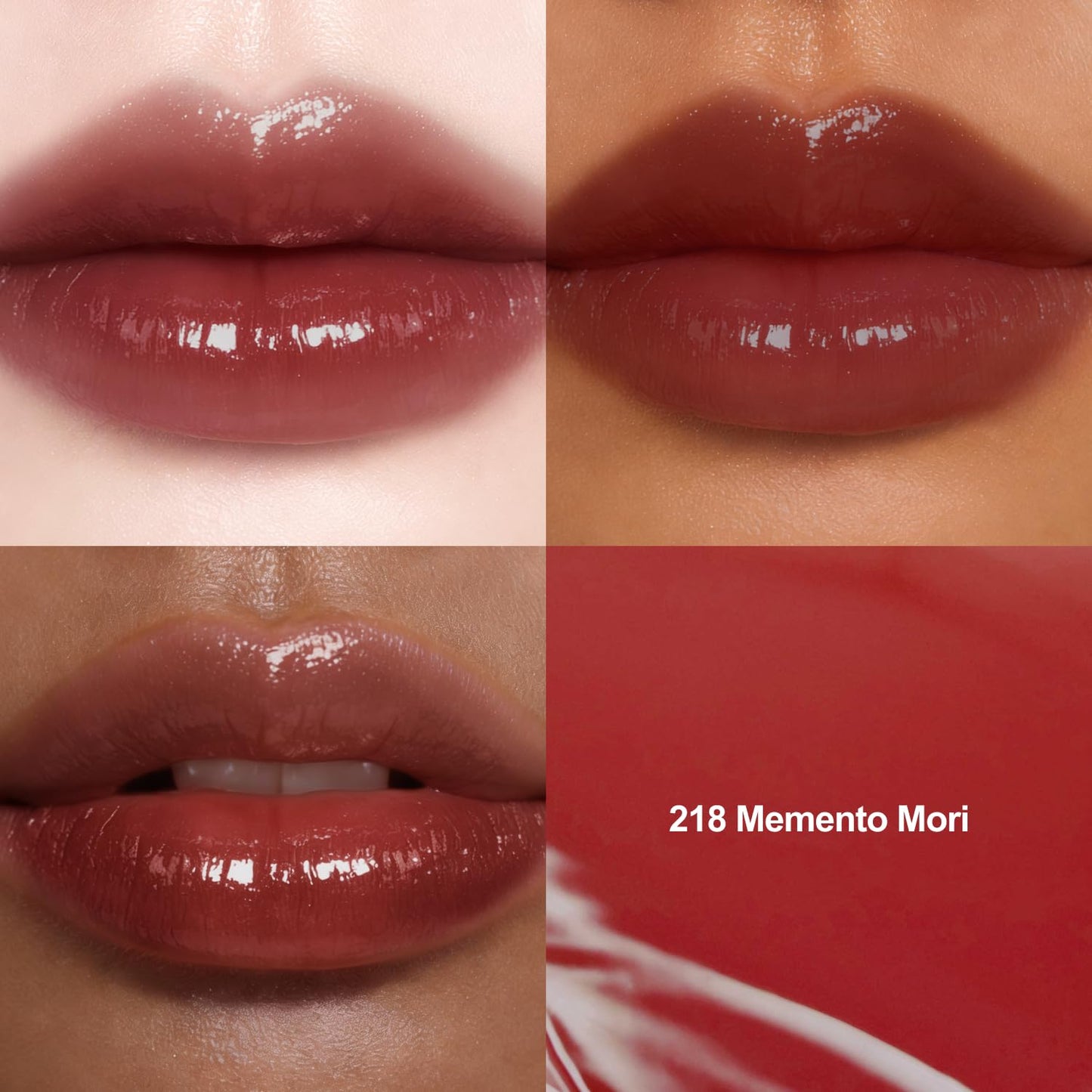 DINTO Blur-Glowy Lip Tint (218 Memento Mori 3.5g) Hydrating Glossy Korean Lip Tint, Glass Shine Finish, Lightweight Non-Sticky Long Lasting Lip Stain, Moisturizing Lip Color, Vegan & Cruelty-Free