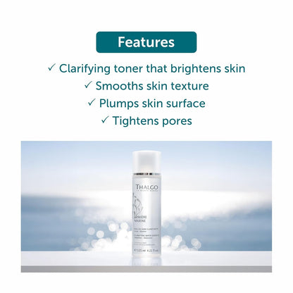 Thalgo Clarifying Water Essence - Brightening Face Toner | 125ml A lightweight clarifying toner that preps skin for the next step, leaving it feeling brighter, plumper and hydrated.