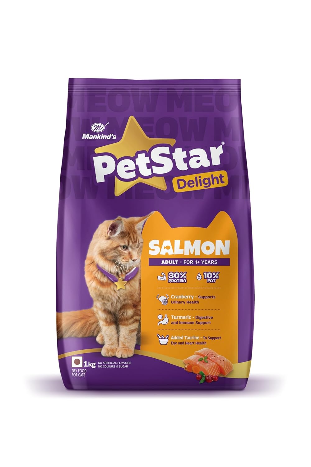 Mankind PetStar Kitten Cat Food Salmon Flavour (1 Kg) | Complete & Balanced Nutrition for Healthy Growth, Urinary, Immune & Digestive Support