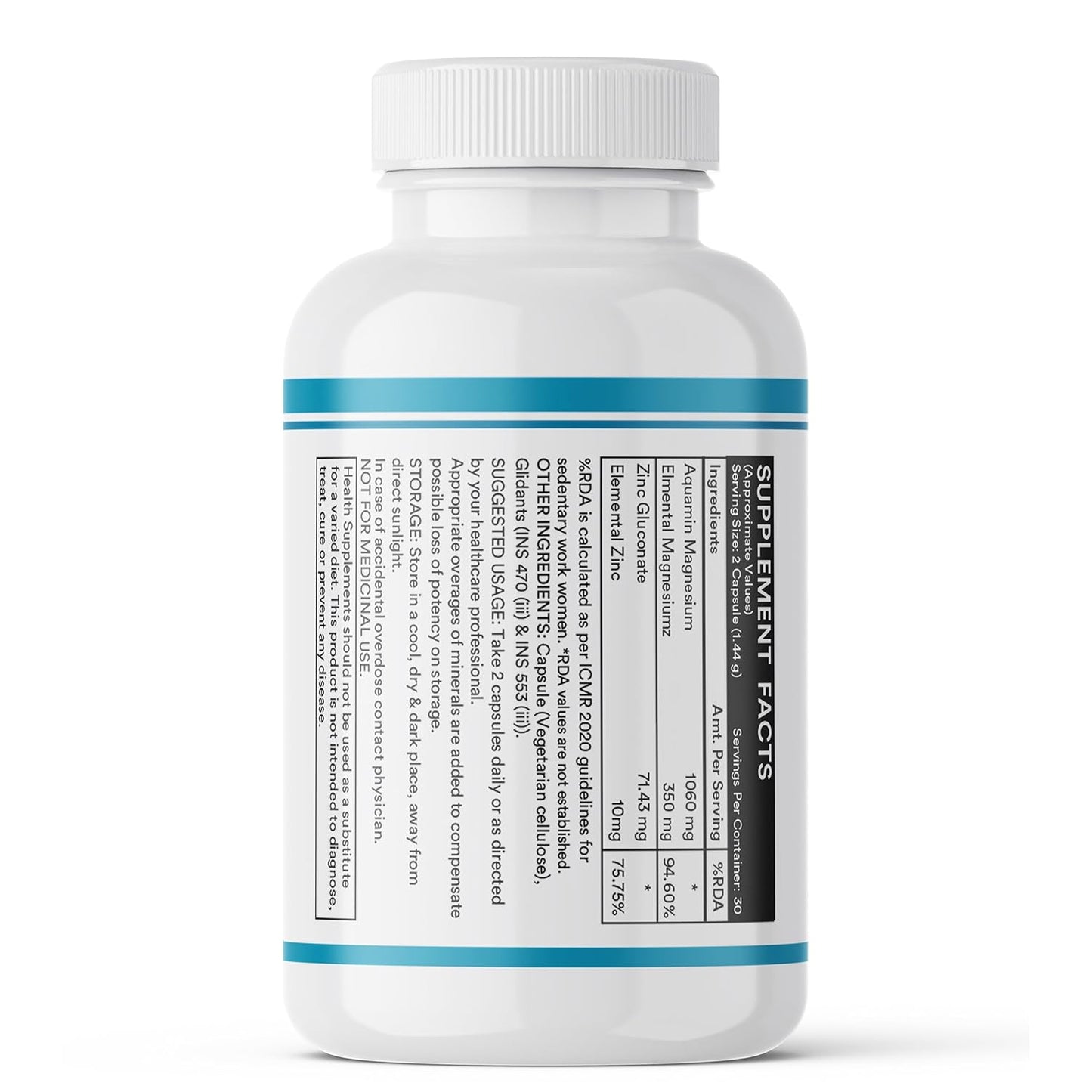 INLIFE Marine Magnesium Supplement 1060mg | Aquamin Mg Naturally Sourced from Red Algae with Zinc Gluconate | Multi-Mineral Complex | Supports Muscle Function, Energy, Metabolism & Daily Wellness | 60 Vegetarian Capsules (60)