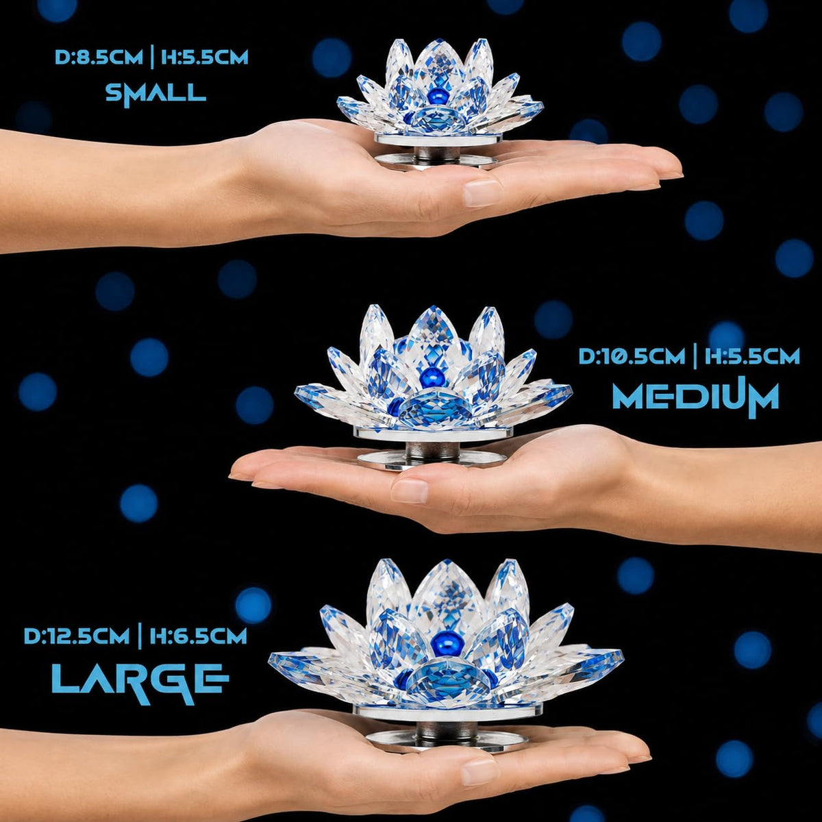 Crystal Lotus Flower Glass Showpiece, Decor -8.5 x 5.5 CM