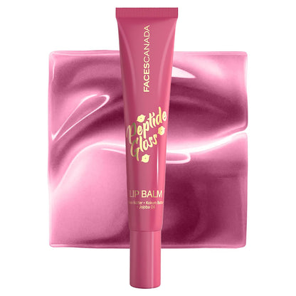 FACES CANADA Peptide Gloss Lip Balm - Cherry Charm 03, 10 ml | Tinted Lip Balm | Deeply Nourishing | Lightweight | Soft & Smooth Finish | Overnight Lip Treatment | With Butters & Hyaluronic Acid Infused