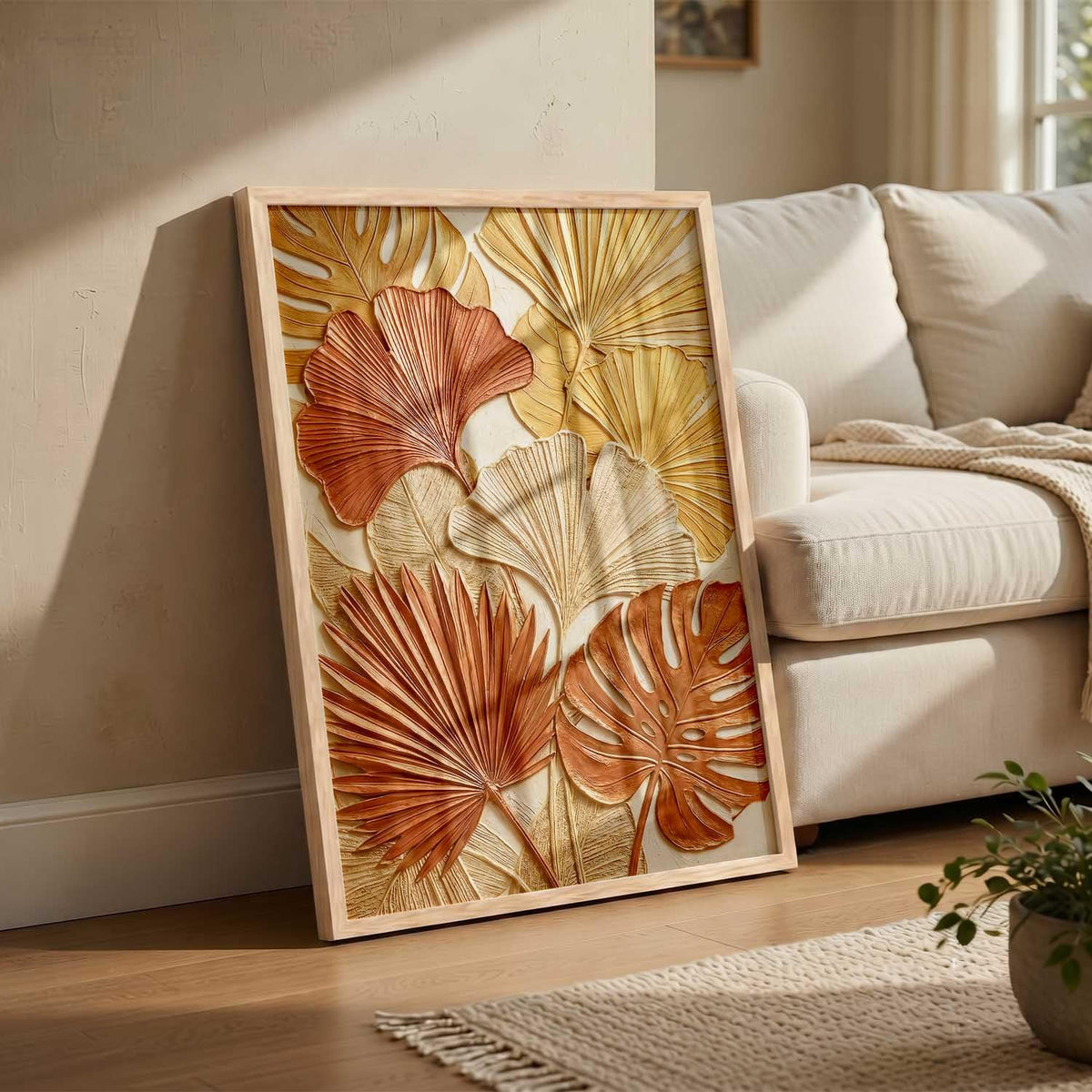 Floral Wall Art Home Decoration | Aesthetic BohoPaintings With Frame For Living Room Bed Room Hotel Wall Decor Digital Reprint (13x17 inch)