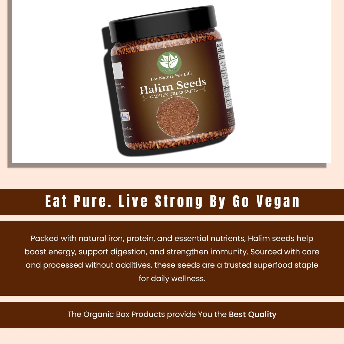 Go Vegan Halim Seeds - 350 Gm Aliv Seeds (Jar Pack)