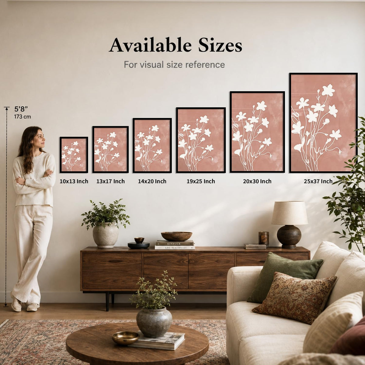 flower Wall Art Home Decoration | Aesthetic Floral Paintings With Frame For Living Room Bed Room Hotel Wall Decor Digital Reprint (13x17 inch)