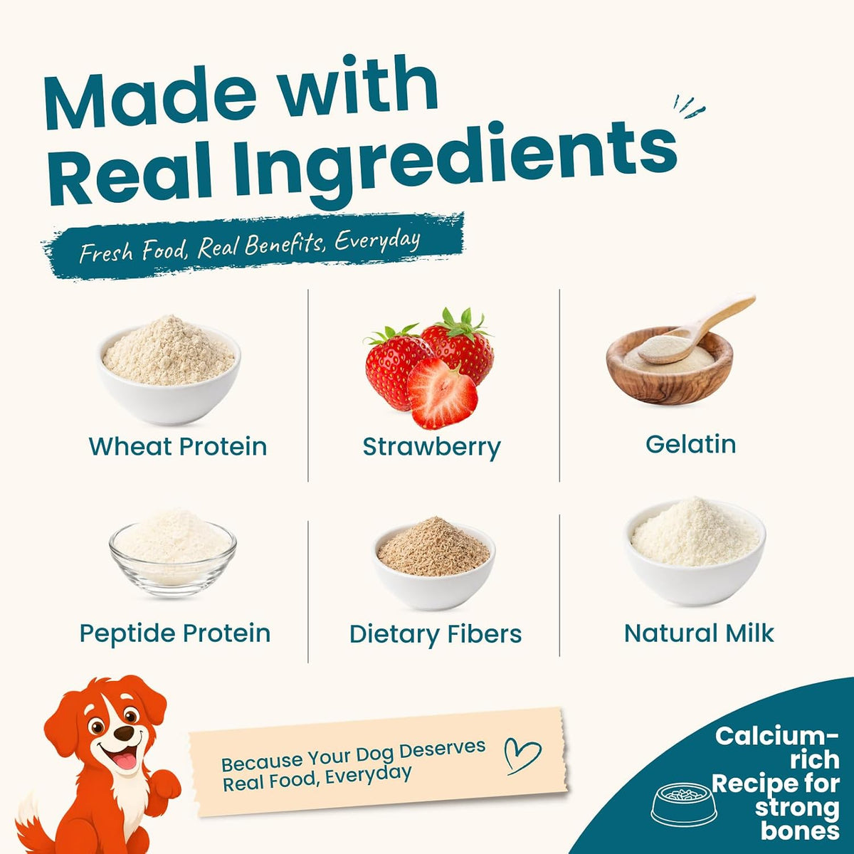 Nootie Calcium Milk Bone Supplement Dog Treats 220gms Supports Strong Gums & Jaws | Helps Maintain Clean Teeth | 100% Digestible & Safe-Milk Flavour