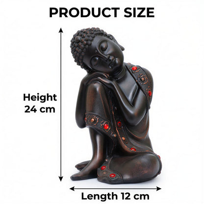 Buddha Idol Statue | Show Pieces for Home Decor Living Room (Antique Copper)