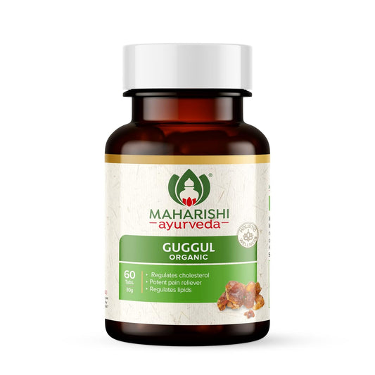 Zephivo Maharishi Ayurveda Organic Guggulu Tablets | Supports Healthy Cholesterol Levels & Digestion| Joints Detoxification | Weight Management | Antioxidant - 60 Tablets
