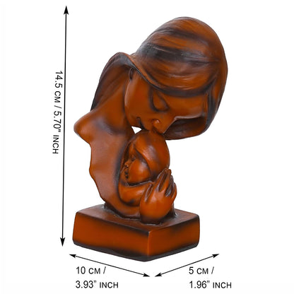 Premium Mother Baby Statue Showpiece Gift, Resin Mother Baby Figurine, motherr Child Statue, Home Decor Items, House Warming Gifts Mother's Day, Baby Shower Gifts for Mom to be (Brown)