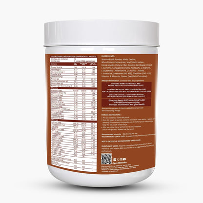 Pro360 ProSlim 500g Meal Replacement Shake Protein Powder Supplement for Men & Women | Dietary Supplement for Weight Management |No Added Sugar| | Choco Vanilla Flavor