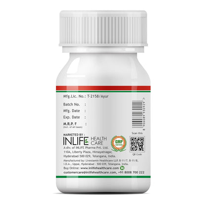 INLIFE Safed Musli Capsules 500mg | Natural Supplement for Strength, Stamina, and Immunity | Quicker Absorption than Tablets - 60 Vegetarian Capsules