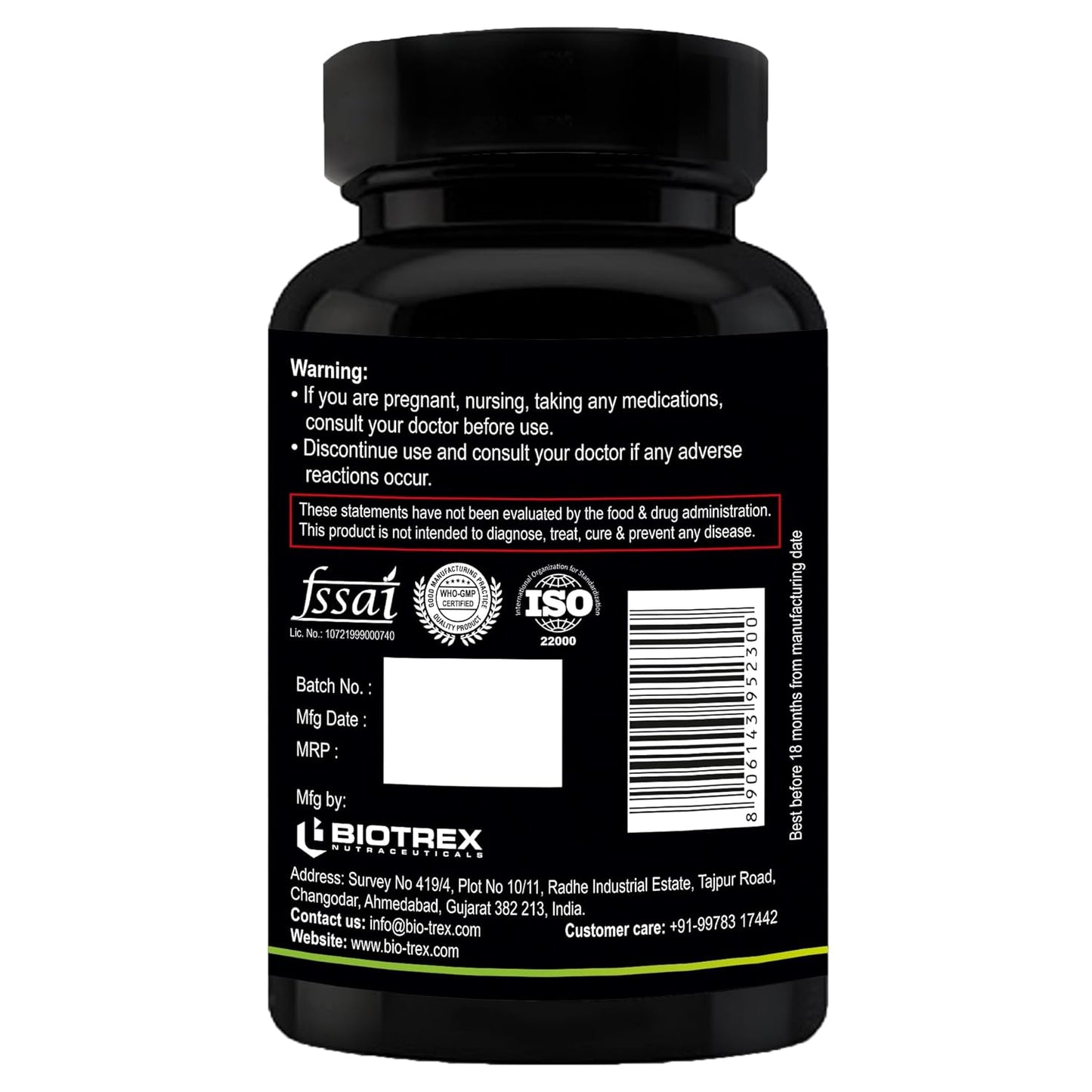 Nutriosys L-Tyrosine 500mg Supports Cognitive Health & Brain Function, Essential For Thyroid Functions - 90 Veg Capsules