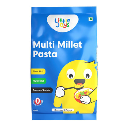 Little Joys No Maida Multi Millet Macaroni Pasta | Zero Trans Fat & 100% Multi Millet | Healthy Pasta made with Moong, Jowar, Wheat, and Bajra | Provides Plenty of Fiber, Vitamin B, and Protein | 400 g