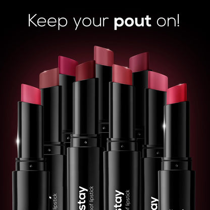 RENEE Poutstay Transfer Proof Lipstick, Smudgeproof & Transferproof, Long Lasting Matte Finish, Easy Glide Application, Infused with Hyaluronic acid, Vitamin E & SPF 20, Zia, 2 Gm