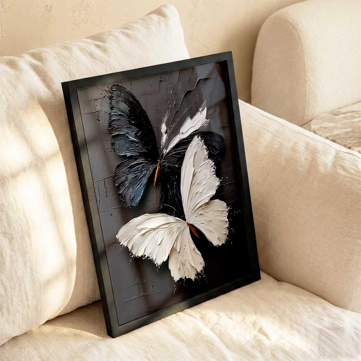 Butterfly Art Wall Painting Home Decoration With Frame For Living Room Bed Room Hotel Wall Decor Digital Reprint Engineered Wood (13X17 INCH)