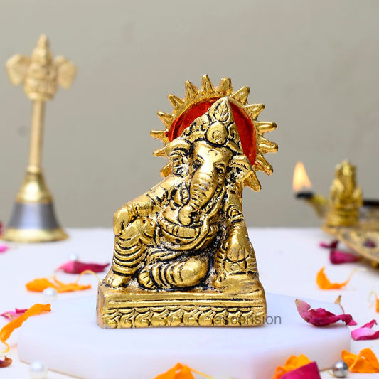 Ganesh Idol for Car Dashboard Ganpati Idol for Home Decor Office Temple Decor Ganesh Ji Statue for Gift Mini Ganesha Idol Showpiece Figurine for Home Pooja Room Diwali Decoration