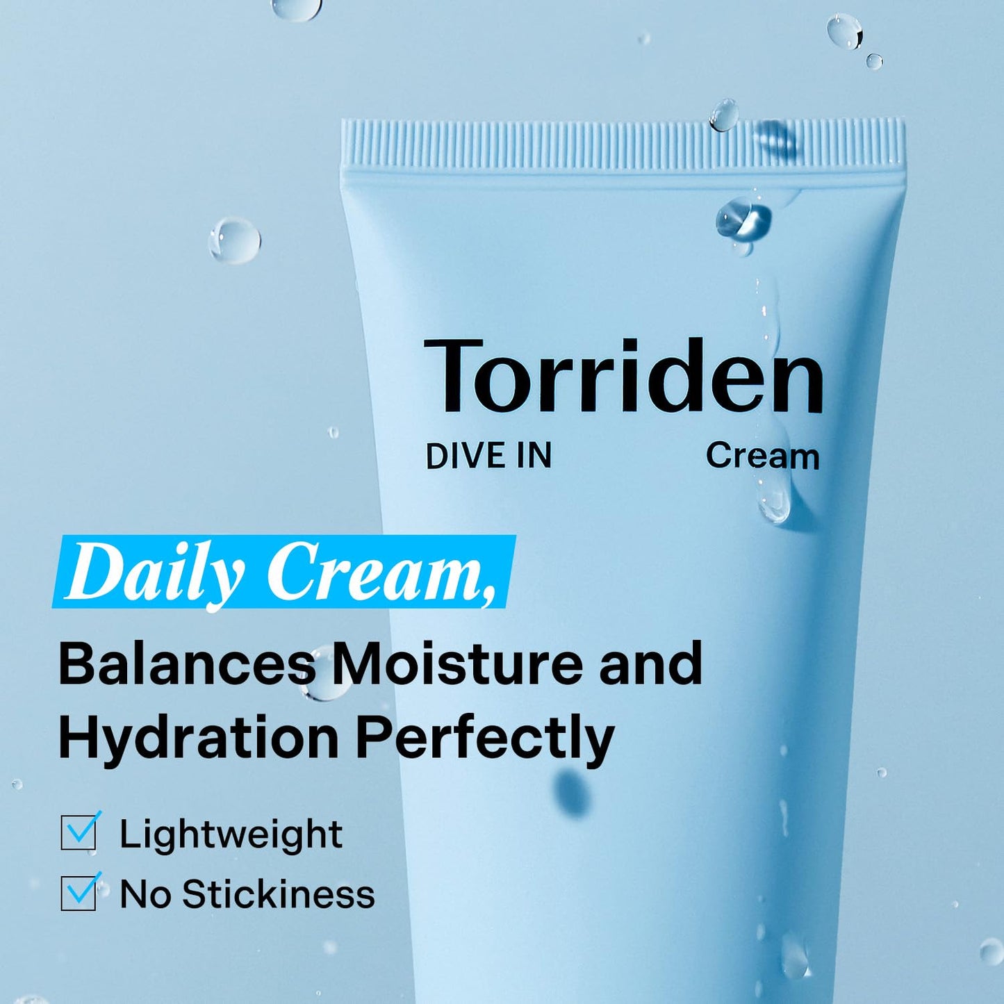 Torriden Dive In Cream (80ml) | Deep Hydrating Korean Face Moisturizer with 5D Hyaluronic Acid, Panthenol & Allantoin | Locks in Moisture, Soothes & Plumps Dry, Dehydrated Skin | Vegan & Cruelty Free