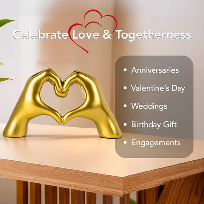 Nostrae Heart Shaped Love Hands Show Pieces for Home Decor Living Room Decorative Items | Cute Showpieces Gift Item for Decor | Modern Center Table Tv Showcase Shelf Office Interior Statue