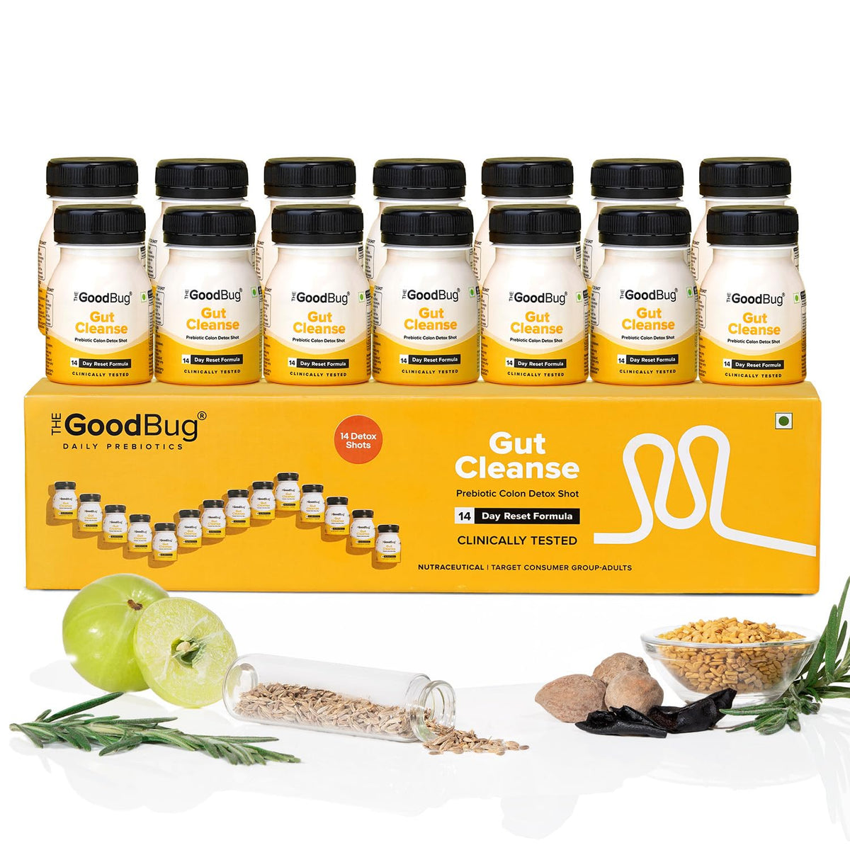 The Good Bug Gut Cleanse - 14 Prebiotic Colon Detox Shots | Improves Probiotic Activity, Gut Health & Digestion | Tackles Bloating, Gas & Constipation