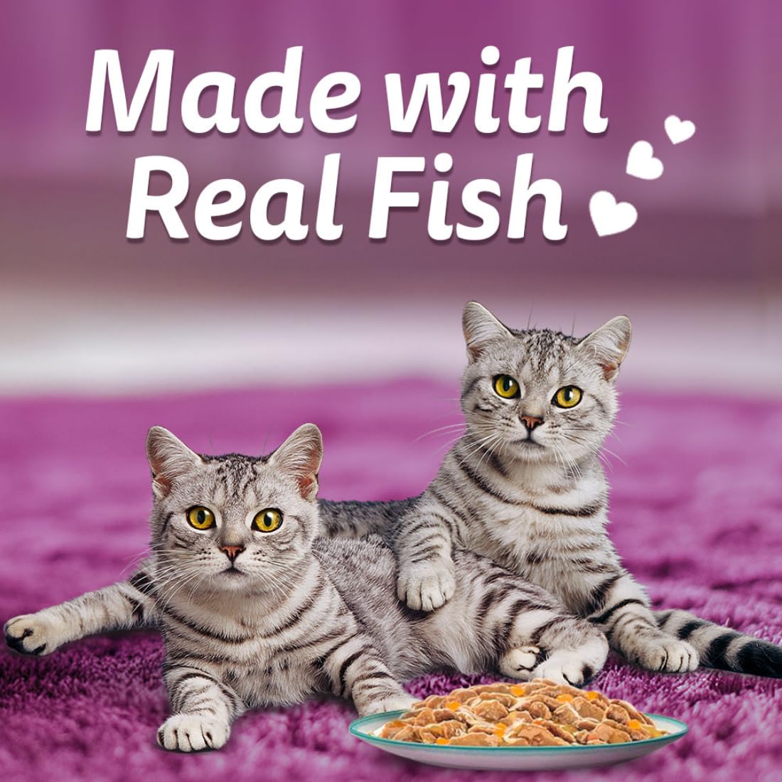 Whiskas Tasty Mix Adult (1+ Year) Wet Cat Food, Chicken with Tuna and Carrot in Gravy, 70 g, Cat Food Made with Real Fish, Complete & Balanced Nutrition for Adult Cats