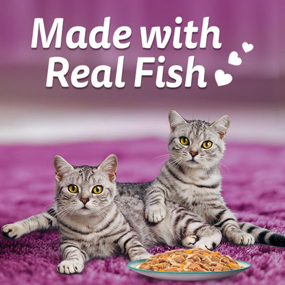 Whiskas Tasty Mix Adult (1+ Year) Wet Cat Food, Chicken with Tuna and Carrot in Gravy, 70 g, Cat Food Made with Real Fish, Complete & Balanced Nutrition for Adult Cats