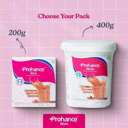 Prohance Nutritional Chocolate Drink for Pregnancy - 200g | Fetal Growth & Brain Development| Contains Dietary Fiber | Proteins, DHA, 25 Vitamins & Minerals