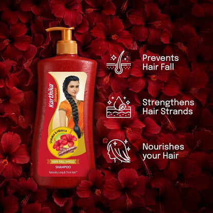Karthika Hairfall Shield Shampoo with Shikakai & Hibiscus – 1L | Herbal Anti-Hairfall Shampoo for Strong & Healthy Hair | Natural Care for Men & Women