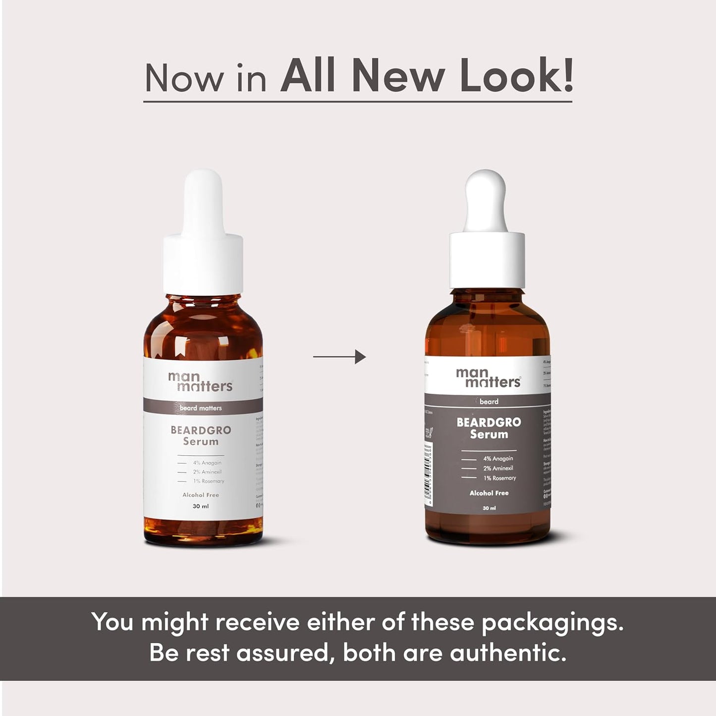 Man Matters Beardgro Oil-In-Serum 30Ml | 4% Anagain, 2% Aminexil & 1% Rosemary | Stronger, Fuller & Thicker Beard Growth | Solves Uneven & Patchy Beard | Lightweight And Fast Absorption