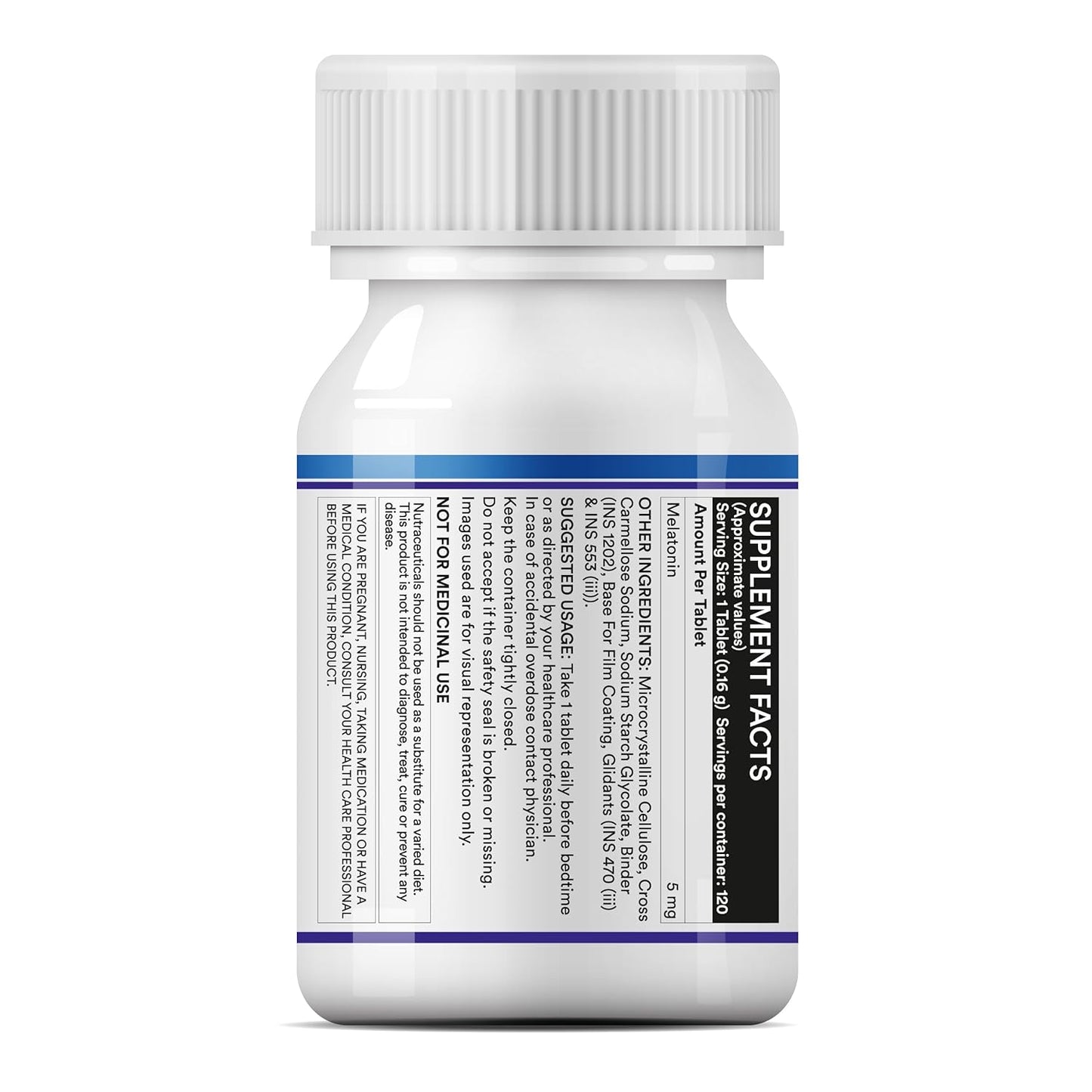 INLIFE Melatonin 5mg Tablets | Supports Sleep and Relaxation | Vegetarian Friendly & Easy to Swallow Supplement for Men and Women - 120 Tablets