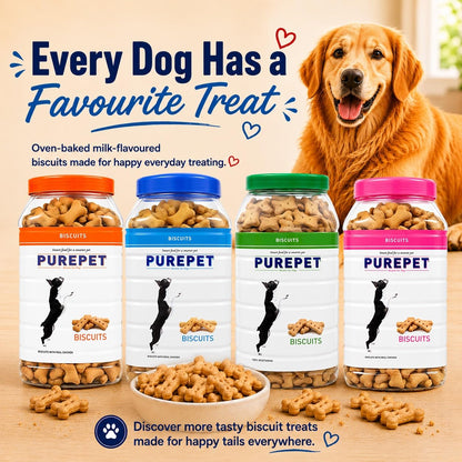 Purepet Dog Treats Biscuits 800g Pack for All Life Stages | Mutton Flavour | Active Behaviour | Oral Health | Training and Behaviour | Healthy Immune System