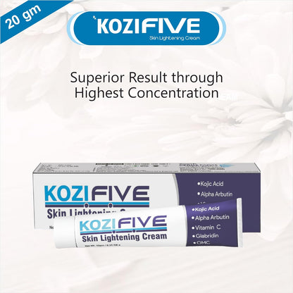 Skin Lightening Cream With Kojic Acid, Alpha Arbutin, Vitamin C, Glabridin, OMC 20 Gm