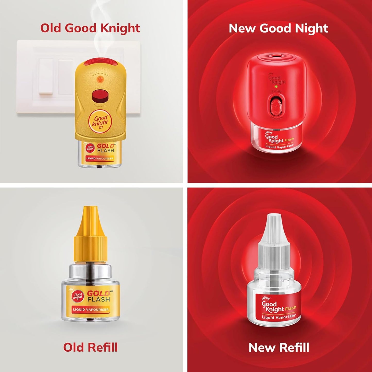 Good Knight Flash Liquid Vaporiser | Pack Of 4 (45ml Each) | Lavender Fragrance | 2x Faster Than Before | Mosquito Repellent Refill | India s Most Powerful Liquid Vaporizer