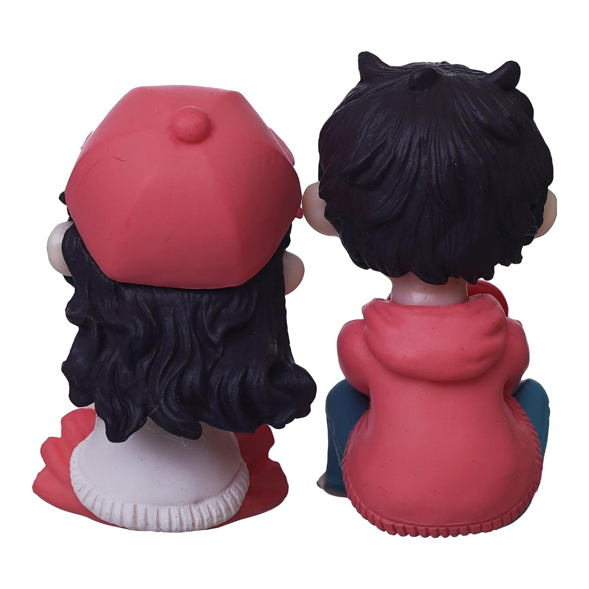 eCraftIndia Valentine Gift for Girlfriend Boyfriend Resin Miniature Cute Romantic Couple Statue Boy Giving Heart to Girl Showpiece Valentine Day Gift for Husband Wife Her Valentines Decoration Item