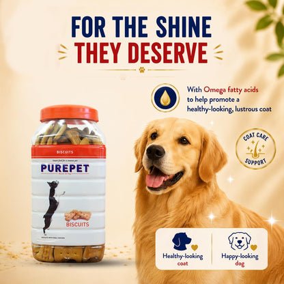 Purepet Dog Treats Biscuits for All Life Stages 800g Pack | Real Chicken Flavour | Active Behaviour | Oral Health |Training and Behaviour