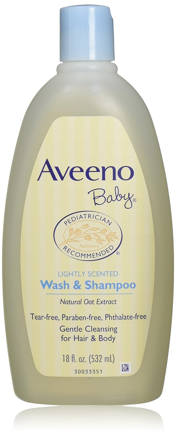 Aveeno Baby Wash & Shampoo, Lightly Scented, 8 Ounce (Pack of 1)