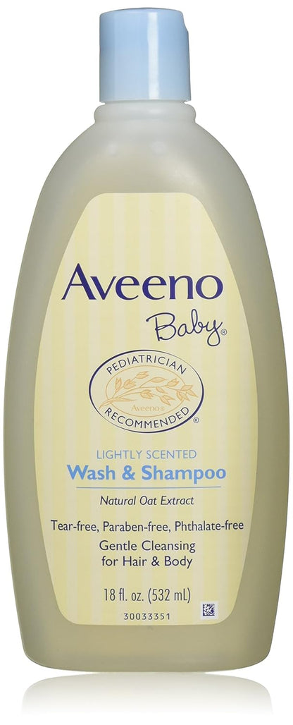 Aveeno Baby Wash & Shampoo, Lightly Scented, 8 Ounce (Pack of 1)