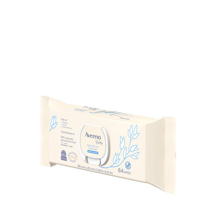 AVEENO Baby Sensitive All Over Wipes, Paraben- & Fragrance-Free, 64 ea