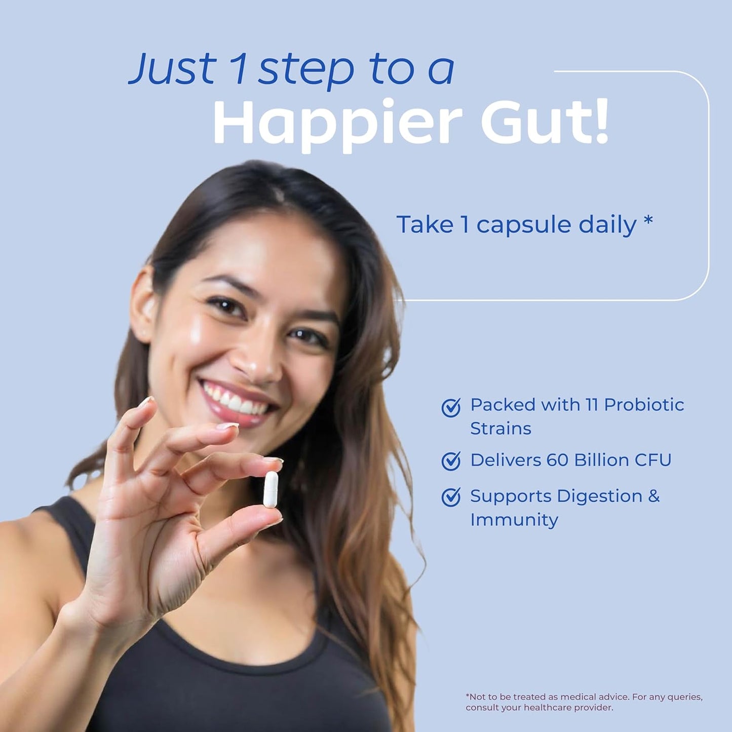 Arth Gut Health Supplement | Prebiotic & Probiotic Blend with 60 Billion CFU | 11 Probiotic Strains & 150mg Inulin | Supports Digestive Health, Bowel Regularity & Immunity | Reduces Bloating, Gas & Indigestion | For Men & Women | 30 Veg Capsules