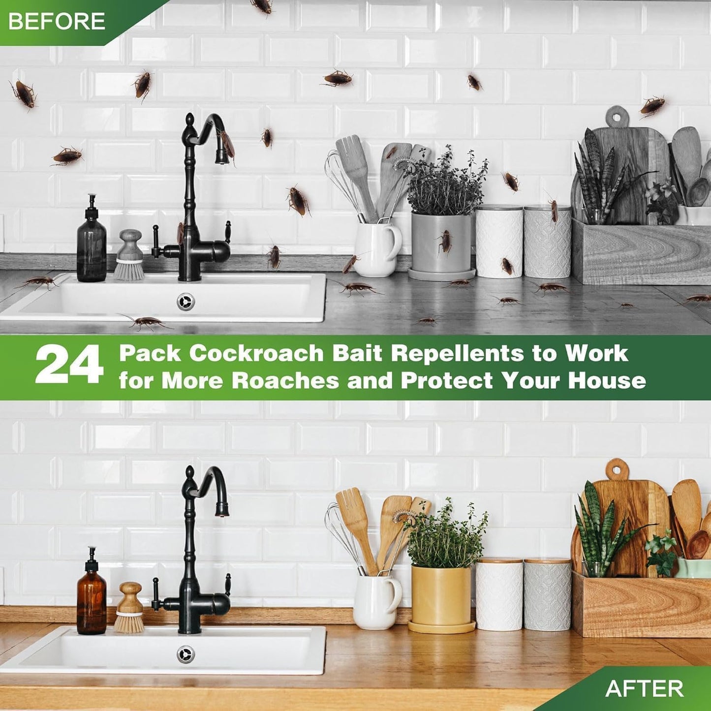 Natural Cockroaches Killer for Kitchens, Bathrooms, Cabinets, cockroachs Killer Gel, Roach Repellent for Cockroaches, for Indoor Cockroach Control, Insect Control