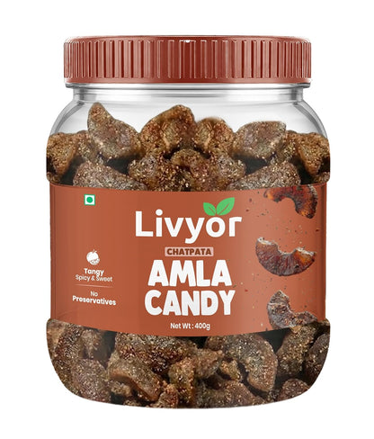 Livyor Dried Chatpata Amla Candy for eating | Dried and Spicy | Indian Dry Gooseberry Avla | Mouth freshner | No preservatives | | Amla Candy Chatpata | Pack of 1