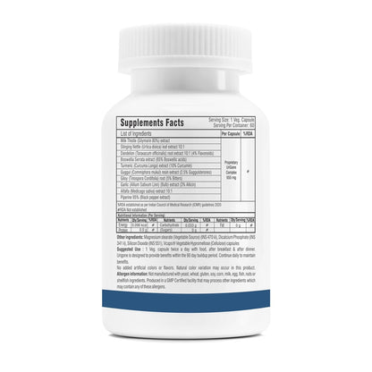 Supplement bottle with label on a white background