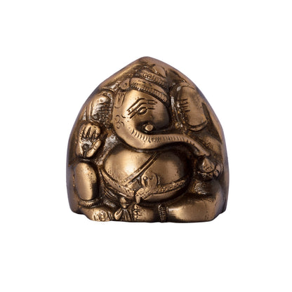 Brass Double Sided Lord Ganesha Idol for Home Decor Car Dashboard | Ganesha Statue | Ganesh Ganpati Murti Gift for Diwali Housewarming Birthday