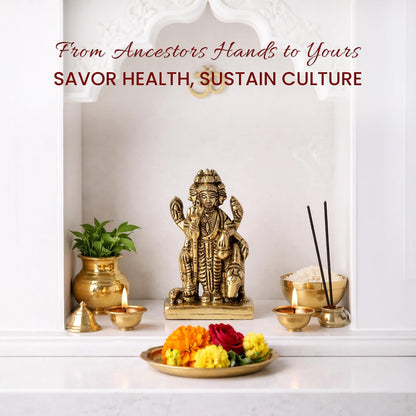 Brass Dattatreya Idol | Brahma Vishnu Mahesh Trimurti Murti for Mandir & Pooja Room | Brass God Statue for Home Decor (Design01: L4.5 x W7 x H7 cm)