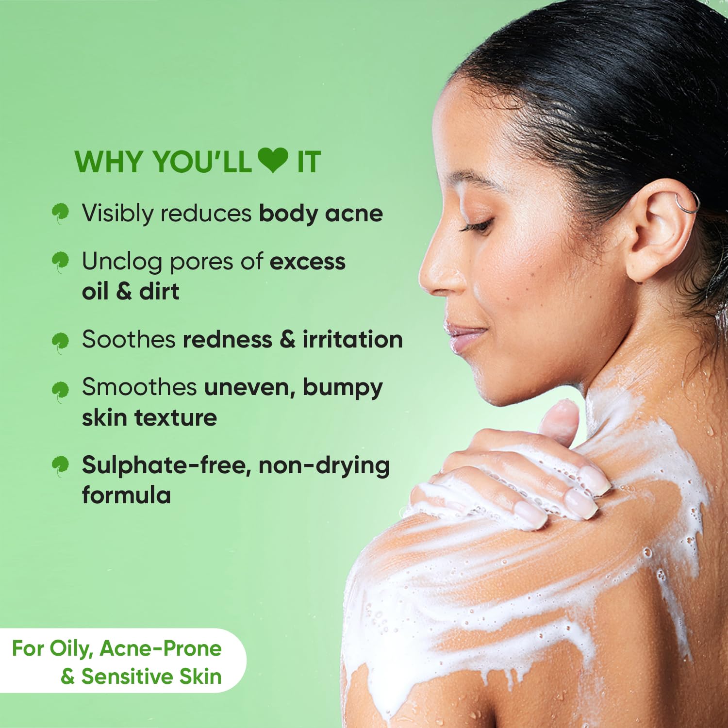 Zephivo Dot & Key Cica & 1% Salicylic Daily Exfoliating Shower Gel | Niacinamide Infused | Body Wash for Oil & Acne Control | Reduces Body Acne & Smoothes Irritation | Clean, Acne Free Skin | 250ml
