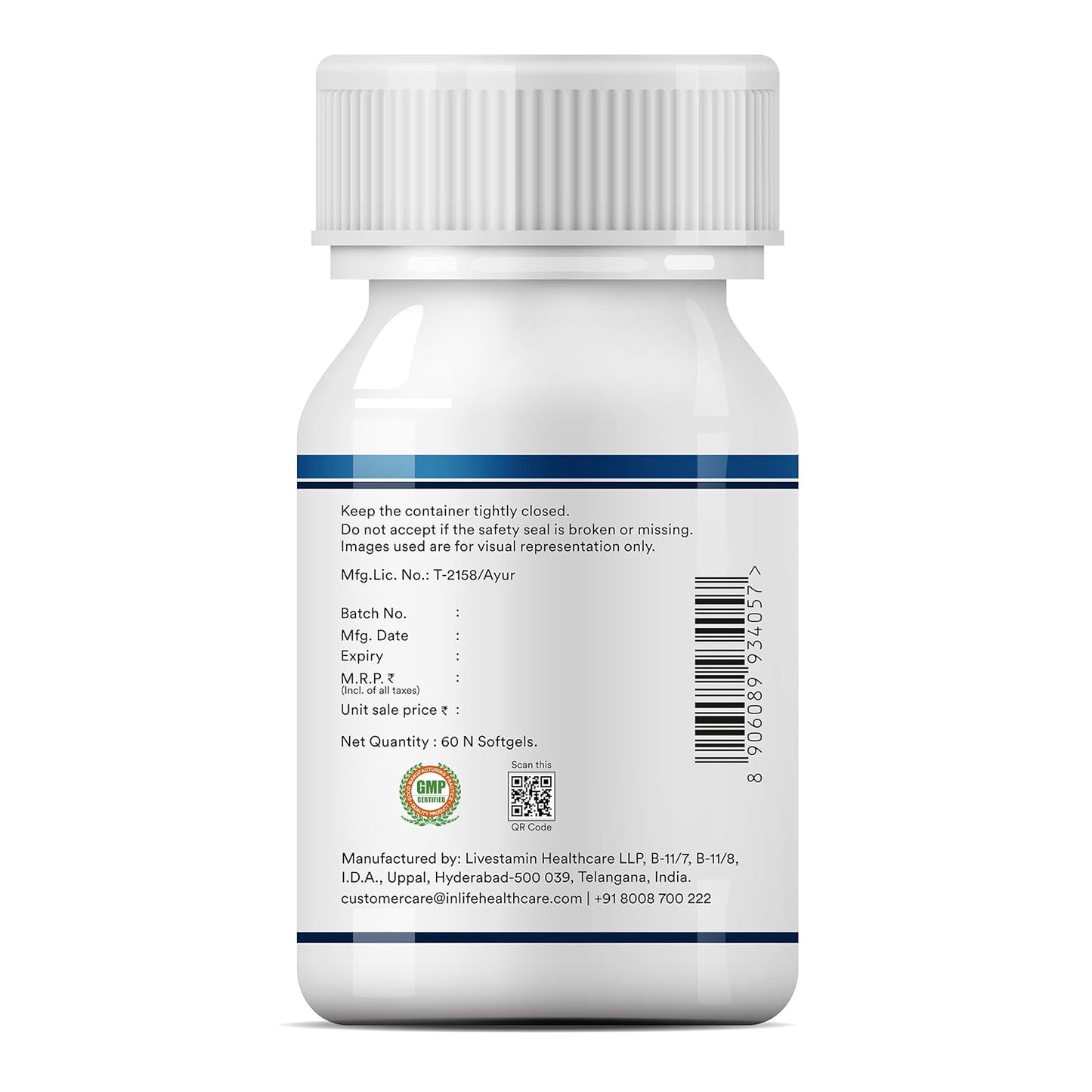 INLIFE Shilajit Resin Softgel Capsules 250mg for Men & Women | Himalayan Sourced 18000 ft | Contains >75% Fulvic Acid | Supports Energy, Stamina & Strength - 60 Softgels