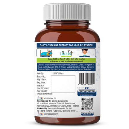 Brown supplement bottle with white label on a white background