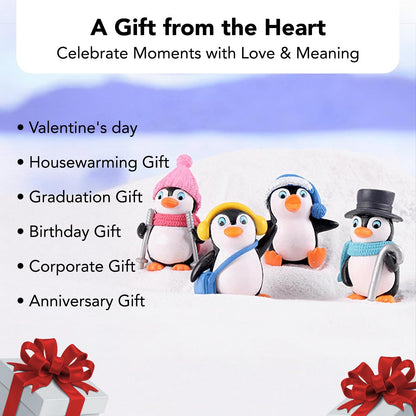 Nostrae Penguin Miniature Toys & Cute Miniatures Decorative Items | Small Figurines for Home Decor | Desk Decoration Miniature Things, Gifts & Mini Showpieces Desk Decor (Set of 4)